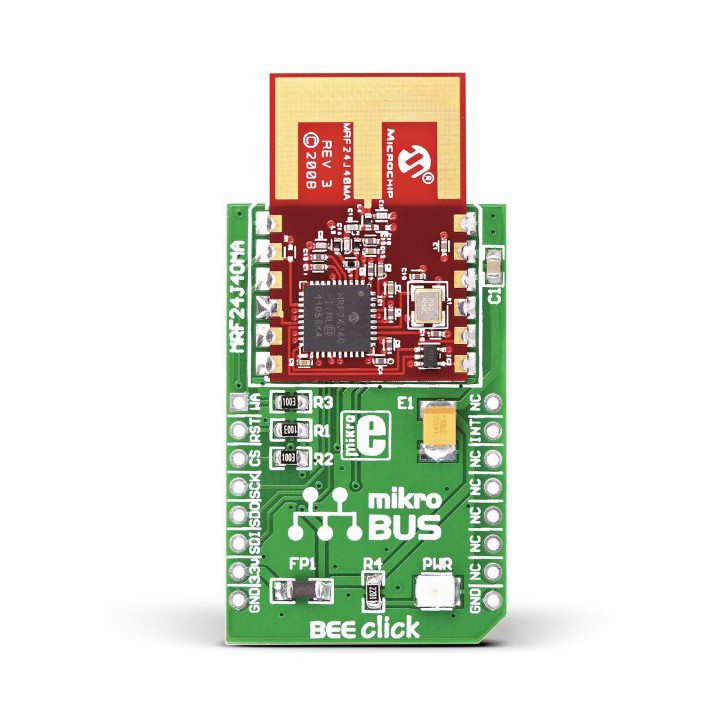 Vue de face du Module Bee Click Board MRF24J40MA - MIKROE-987