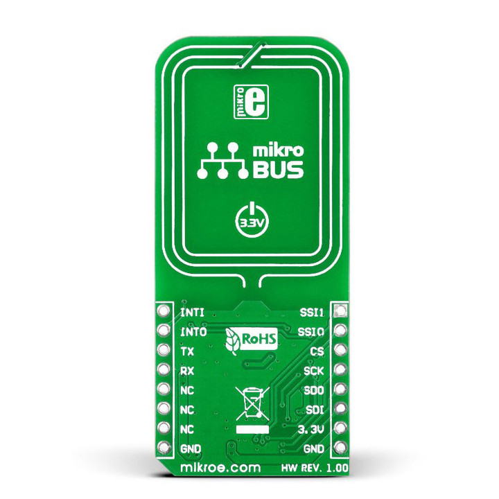 Vue arrière du module RFID Click - CR95HF - NFC 13,56 MHz  MIKROE-1434