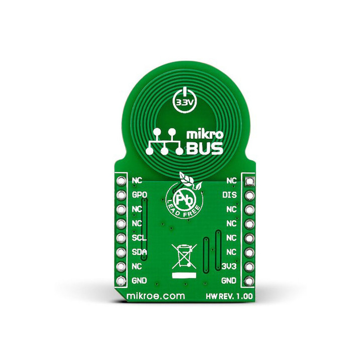Vue arrière du module NFC Tag Click MS24SR64 - MIKROE-1726
