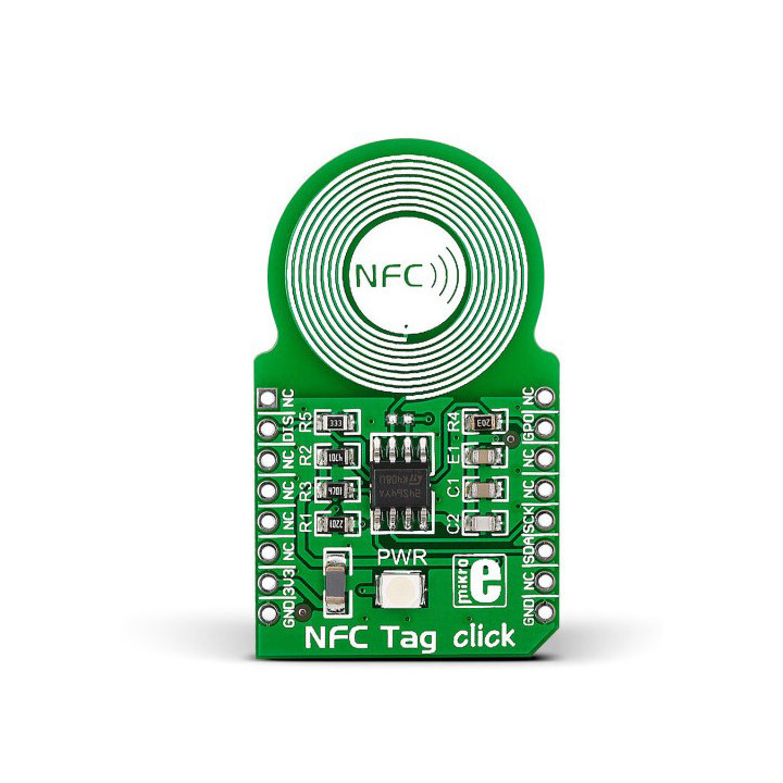 Vue de face du module NFC Tag Click MS24SR64 - MIKROE-1726