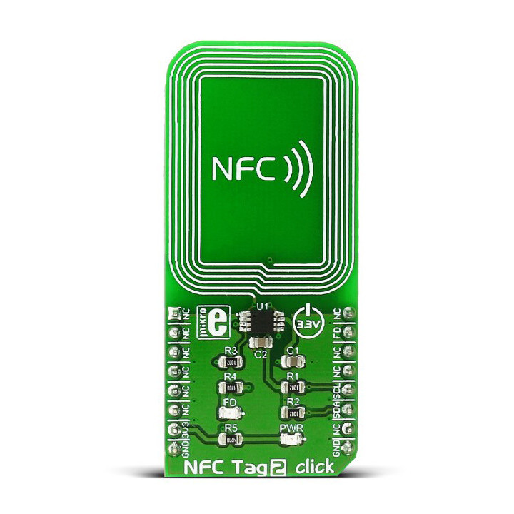 Vue de face du module NFC Tag 2 Click NT3H2111 - MIKROE-2462