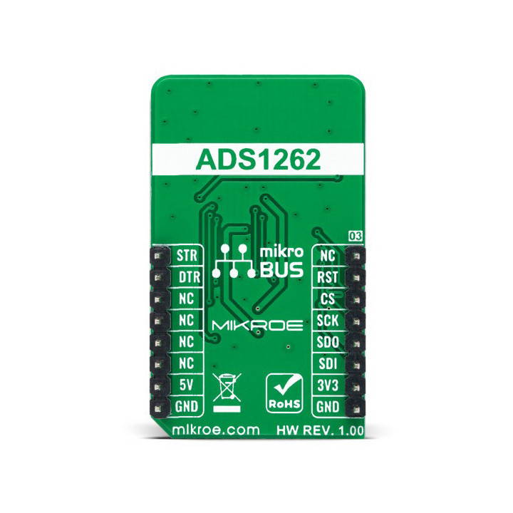Vue arrière du convertisseur ADC 13 click - MIKROE-4743