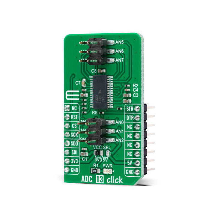 Vue de côté du convertisseur ADC 13 click - MIKROE-4743