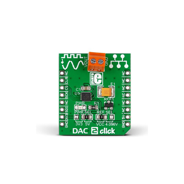 MIKROE-1918 : DAC2 Click Convertisseur LTC2601CDD N/A 16 bits SPI
