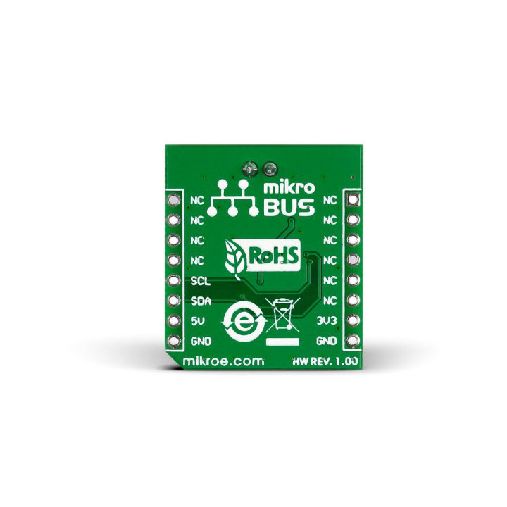 Vue arrière du convertisseur DAC 3 click - base MCP4726 - MIKROE-2038