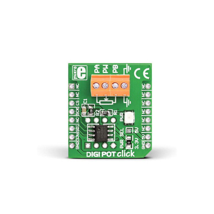 Vue de face du module DIGI POT Click Board - MCP41010 - MIKROE-923