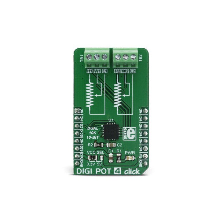 Vue de face du module DIGI POT 4 click - base MAX5494 - MIKROE-2873
