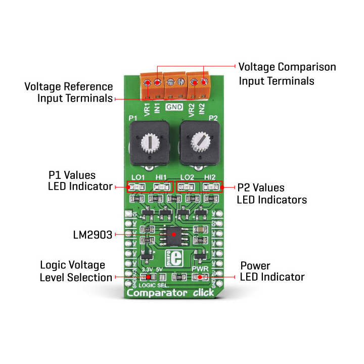 Caractéristiques du module Comparator Click board - MIKROE-1915