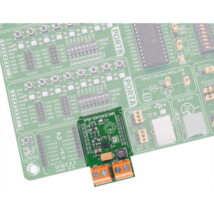 Exemple d'utilisation du module MIC24045 click Board - MIKROE-2574