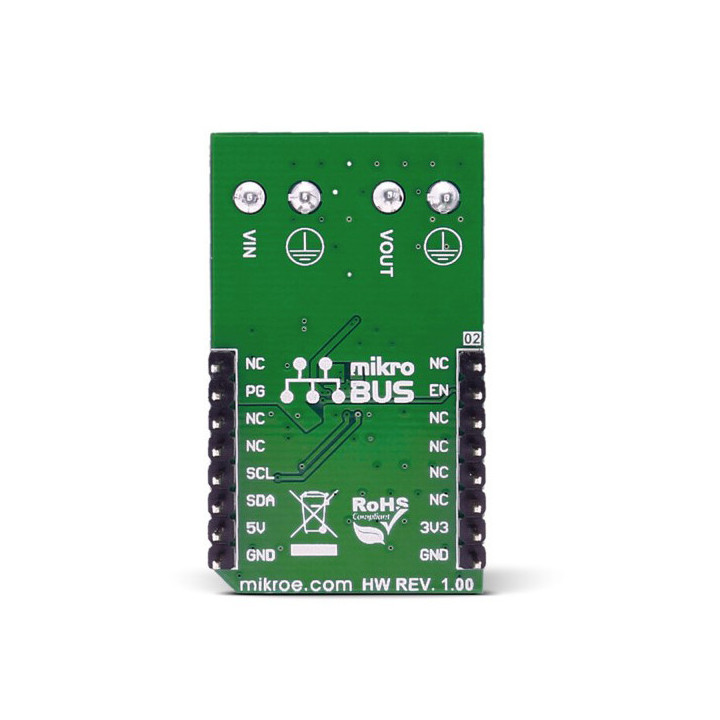 Vue arrière du module MIC24045 click Board - MIKROE-2574