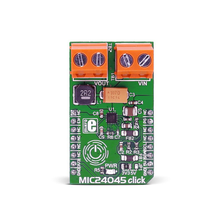 Vue de face du module MIC24045 click Board - MIKROE-2574