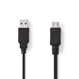 Cordon USB A mâle - micro-USB B mâle (2m)