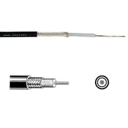 Câble coaxial noir RG58 - 50 ohms - 5 mm