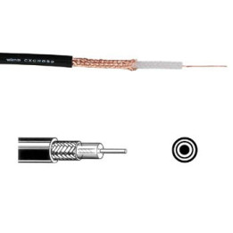 Câble coaxial noir 75 ohms - 6,6 mm  - 1