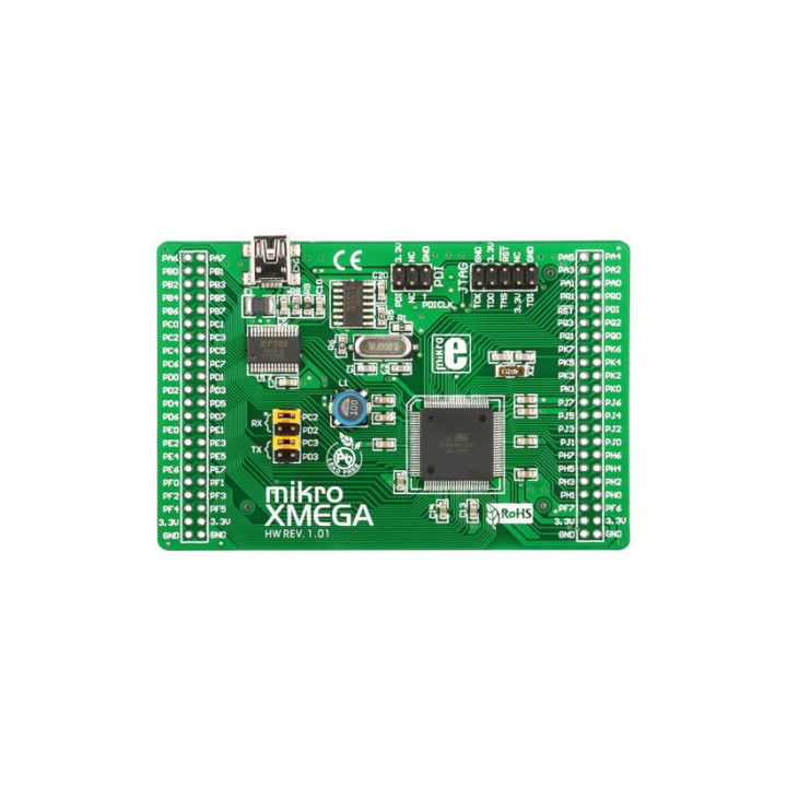 Platine Mikroelektronika "mikro XMEGA" base ATxmega128A1