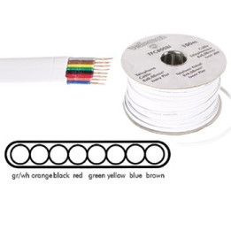 Câble téléphonique plat 8x0,08mm (blanc)  - 1