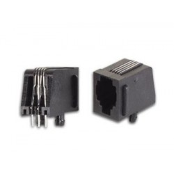 Connecteur RJ10 femelle à souder sur CI (coudé) - 1