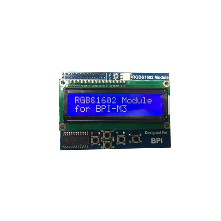 Afficheur LCD alphanumérique "BPI LCD1602" 2 x 16 car pour Raspberry 3