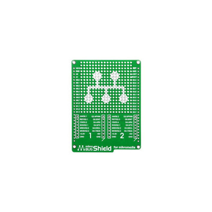 Platine mikroBUS Shield pour afficheur mikromedia et click Board