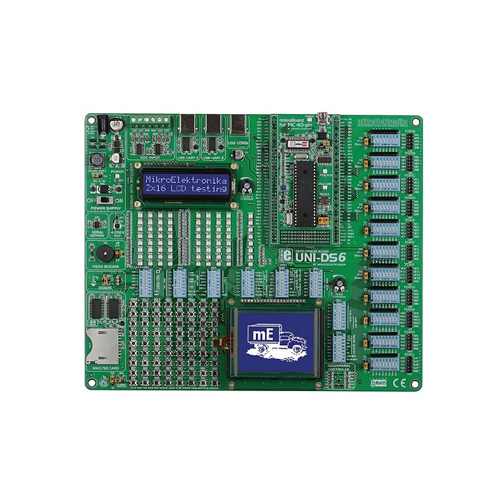 Starter-kit universel UNI-DS6 Mikroelektronika (PIC,AVR, 8051, dsPIC)