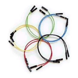 Jeu de 10 straps flexibles F/F (15 cm) pour breadboard