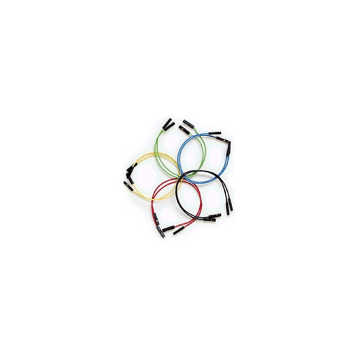 Jeu de 10 straps flexibles F/F (15 cm) pour breadboard