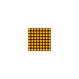 Matrice à leds carrées 8 x 8 oranges