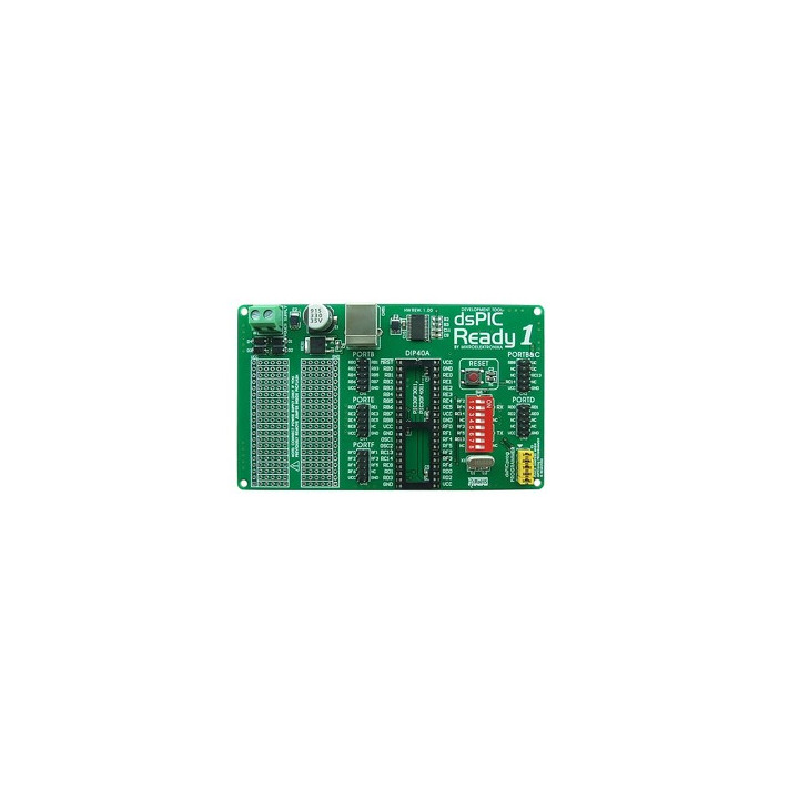 Platine d'expérimentation "dsPIC READY 1" pour dsPIC30F3011