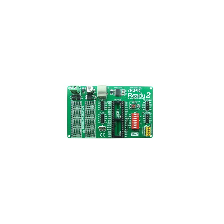 Platine d'expérimentation "dsPIC READY 2" pour dsPIC30F3014
