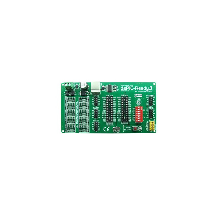Platine d'expérimentation "dsPIC READY 3" Pour dsPIC30F2010...