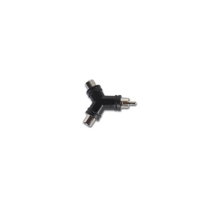 Adaptateur 2 x RCA femelles - RCA mâle  - 1