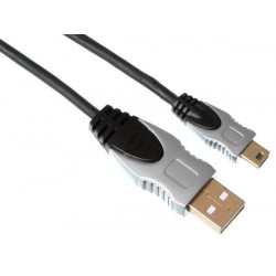 Cordon USB A mâle - mini-USB B mâle (2,5m) - 1
