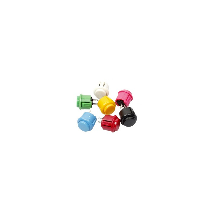 Bouton arcade 24 mm opaque à clipser