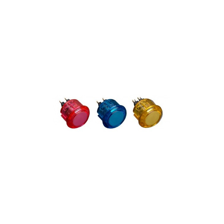 Bouton arcade 30 mm clipsable translucide