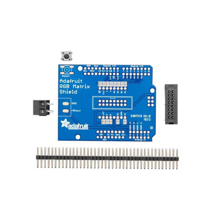 Détail de la platine Adafruit RGB Matrix Shield