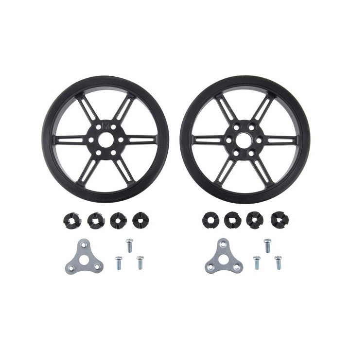 Paire de roues Pololu diamètre 80 mm pour arbres 3 ou 4 mm