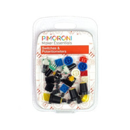 Assortiment de 15 boutons-poussoirs et 3 potentiomètres PIM248