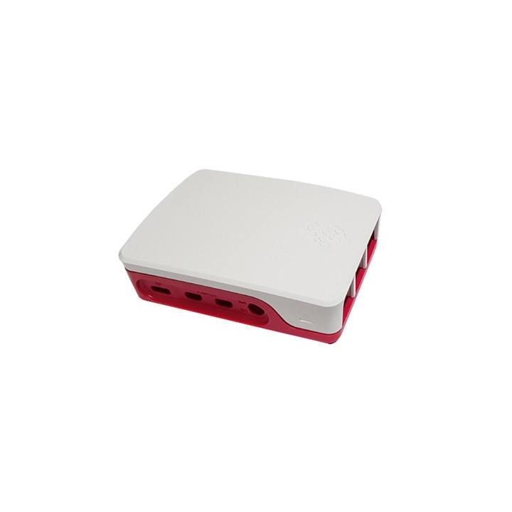 Boitier plastique blanc framboise Officiel pour Raspberry Pi 4