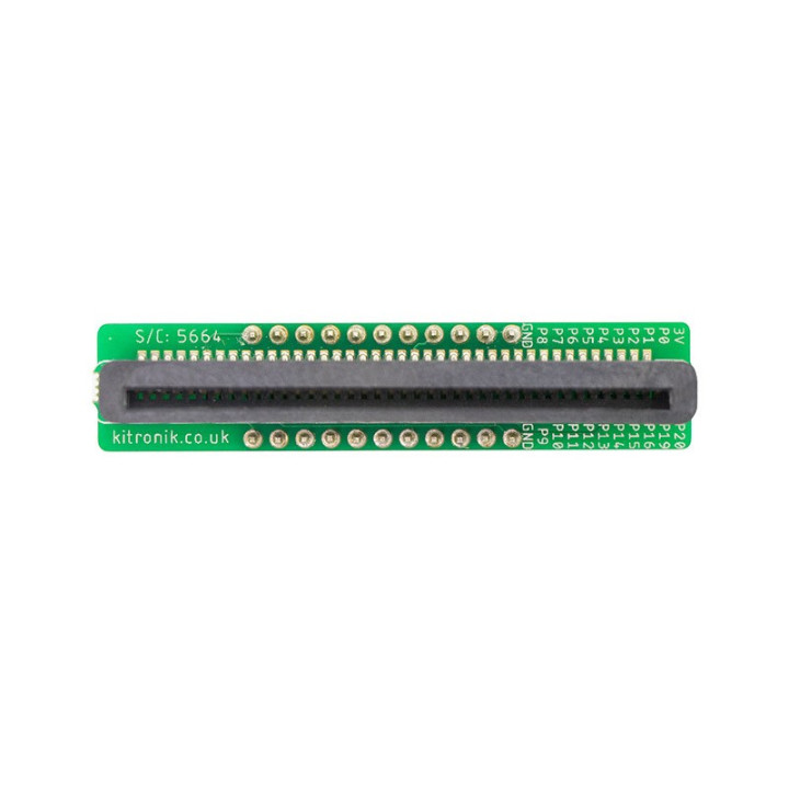 Vu de dessus de la platine Kitronik breakout breadboard 5664 pour carte micro:bit