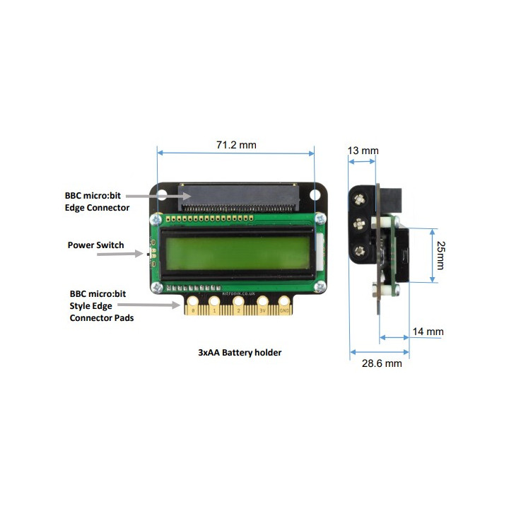 Dimensions du LCD :VIEW text32 Kitronic 5650