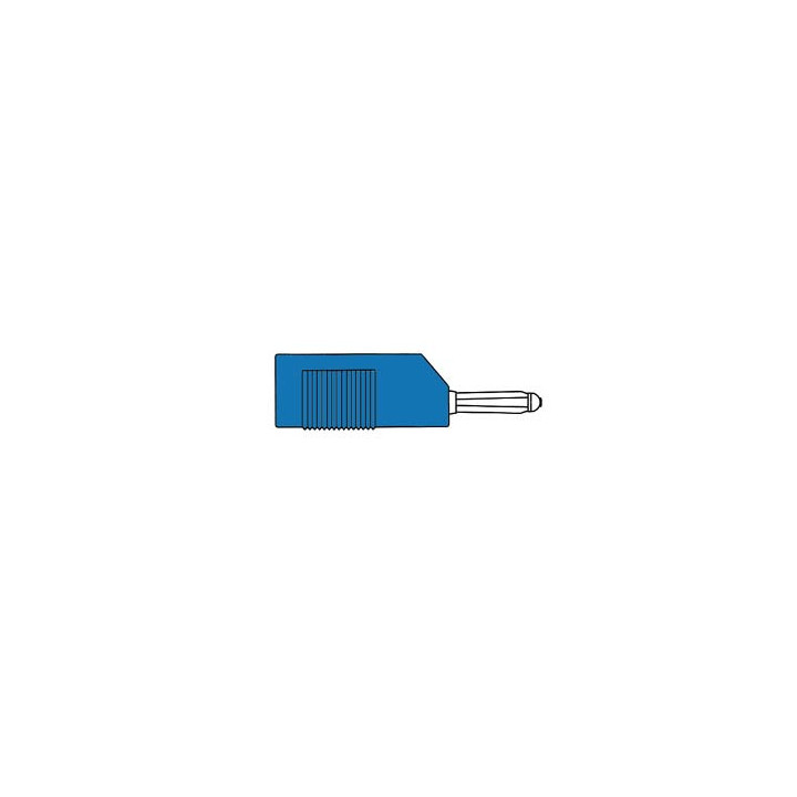 Fiche banane mâle 4 mm à visser - bleu