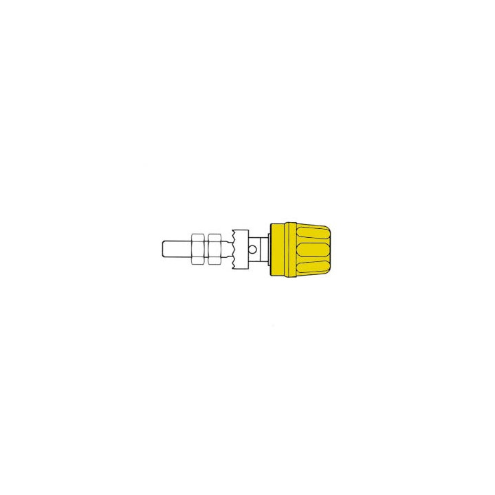 Douille 4 mm à tige longue - jaune  - 1