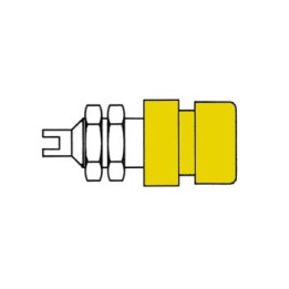 Douille 4 mm standard isolée - jaune  - 1