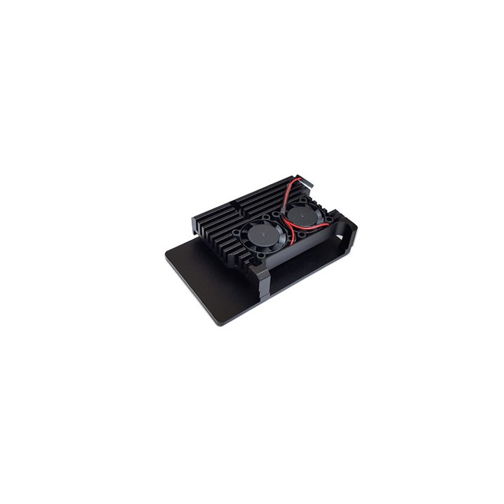 Boîtier dissipateur ventilé RB-AlucaseP4+07Fan pour Raspberry Pi 4