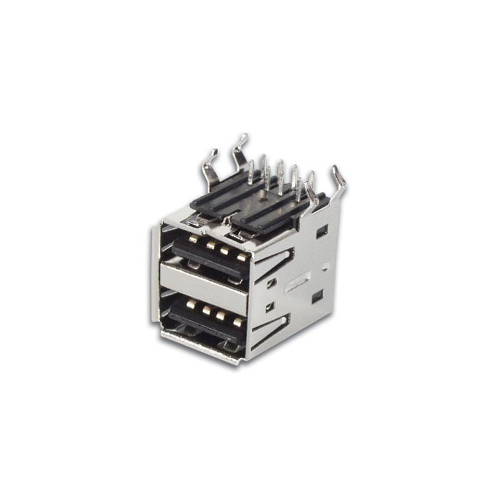 Connecteur USB double A femelle pour CI  - 1