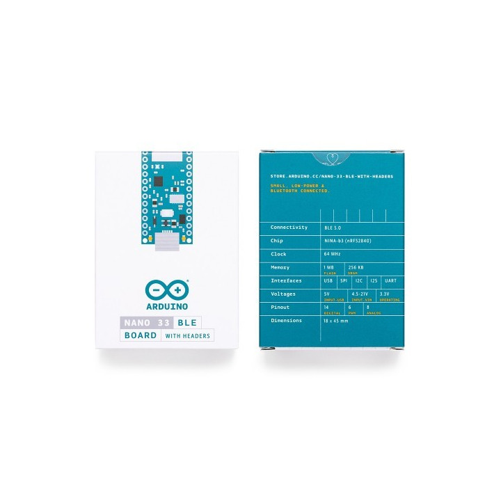 Boite de la carte Arduino Nano 33 BLE ABX00034