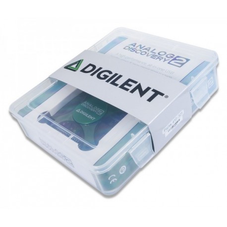 L'Analog Discovery 2 est livré dans une petite boite de protection L'Analog Discovery 2 est livré dans une petite boite de protection