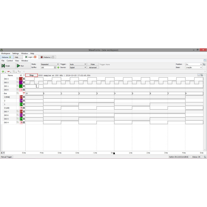 Exemple 2 d'utilisation de WaveForms
