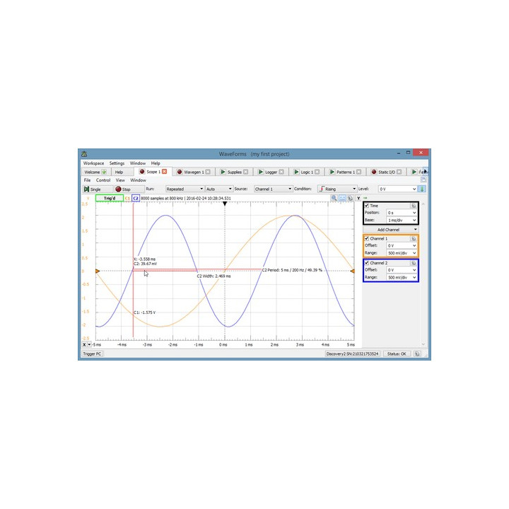 Exemple 5 d'utilisation de WaveForms