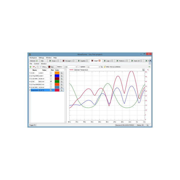 Exemple 6 d'utilisation de WaveForms